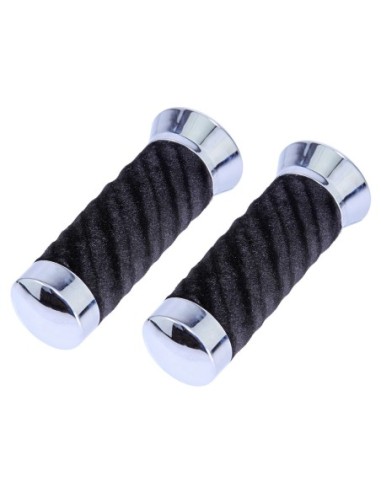 Custom Swirl Velour Grips 7/8 long 130mm Black.